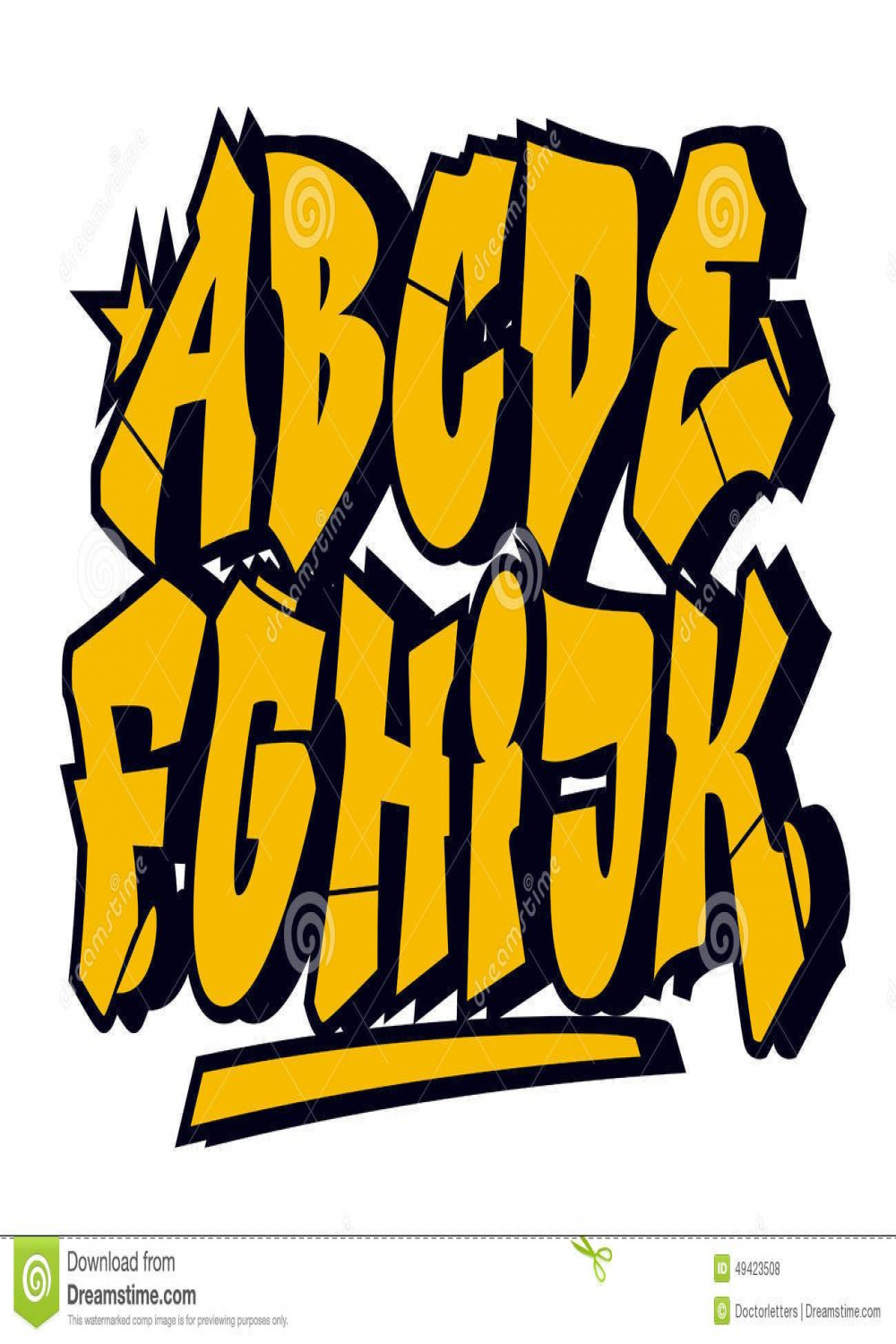 Photo about Graffiti style font type