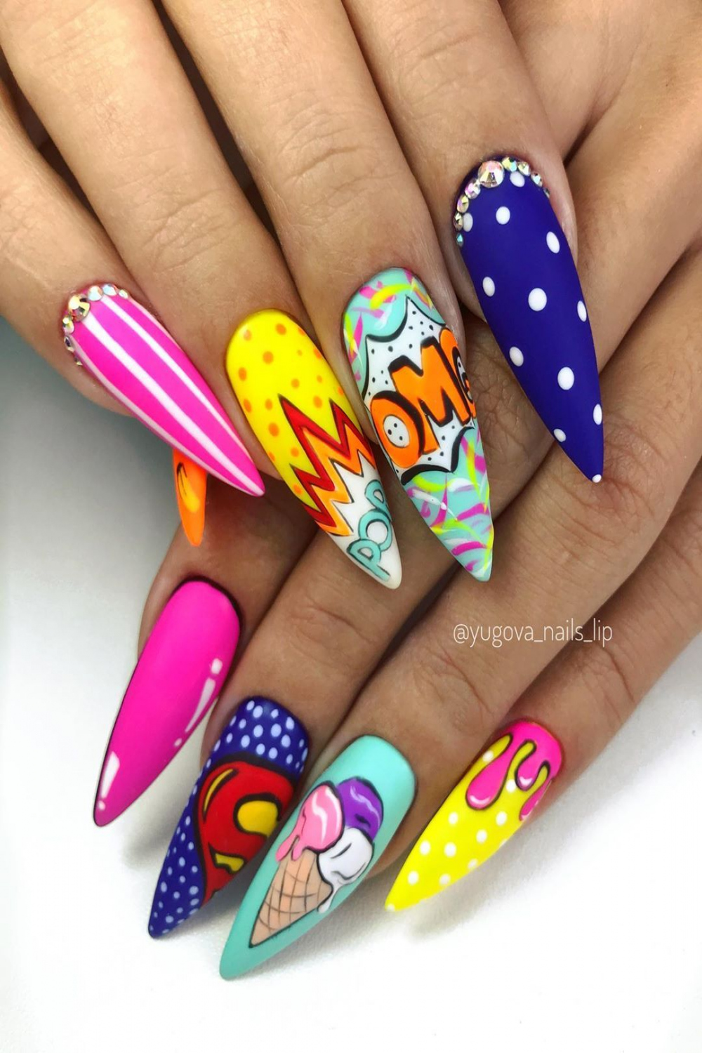 Pin by Claudia Ariza on caricaturas nails  Graffiti nails, Pop