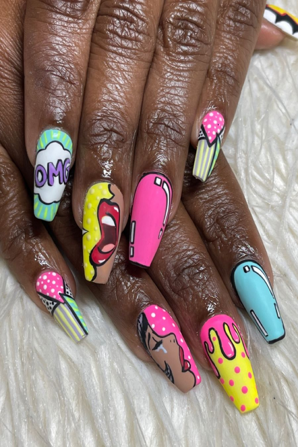 Pop Art Nails  Pop art nails, Funky nail art, Graffiti nails