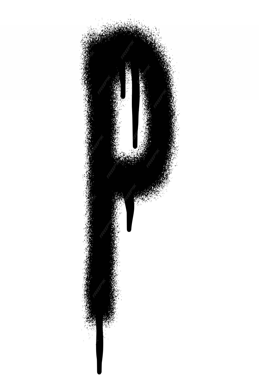 Premium Vector  Graffiti font alphabet p with black spray paint.