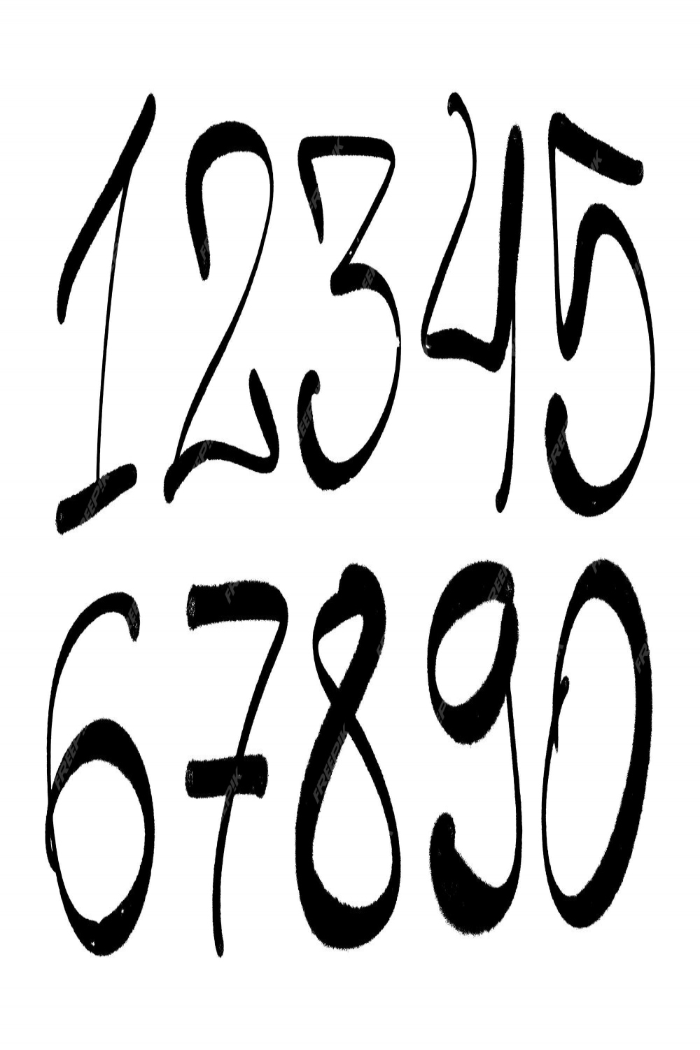 Premium Vector  Graffiti numbers set of numbers in the style of