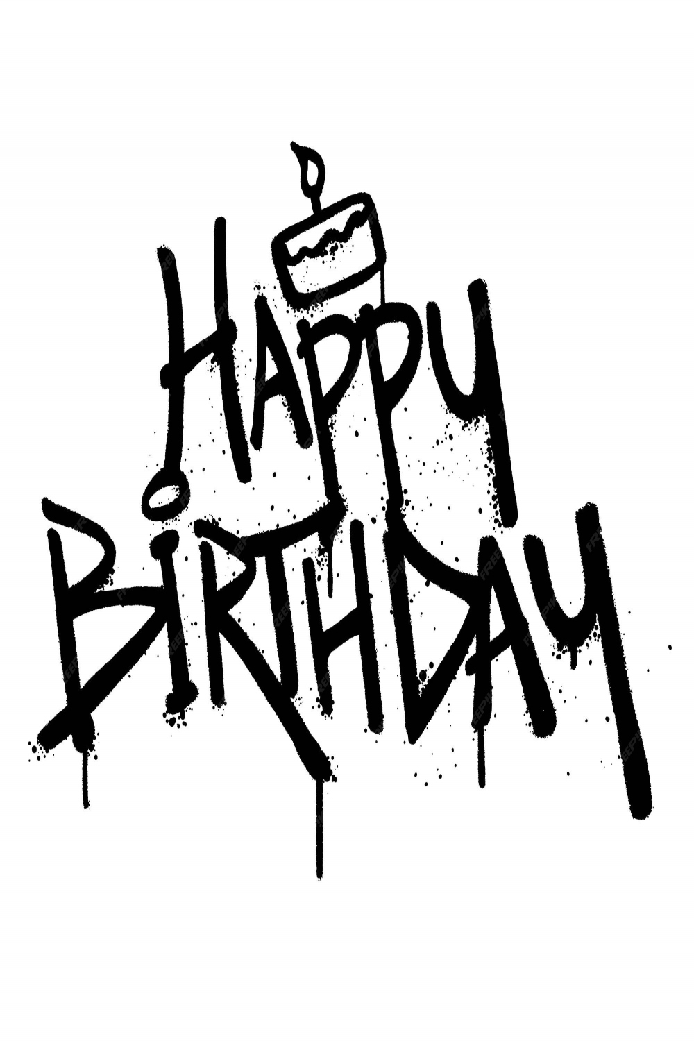 Premium Vector  Graffiti spray paint word happy birthday isolated