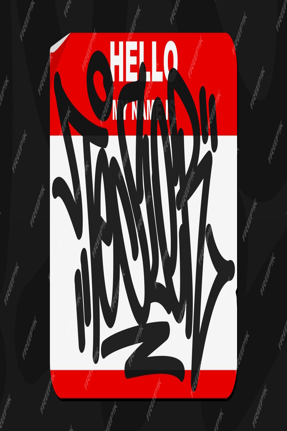 Premium Vector  Graffiti style isolated sticker hello my name is