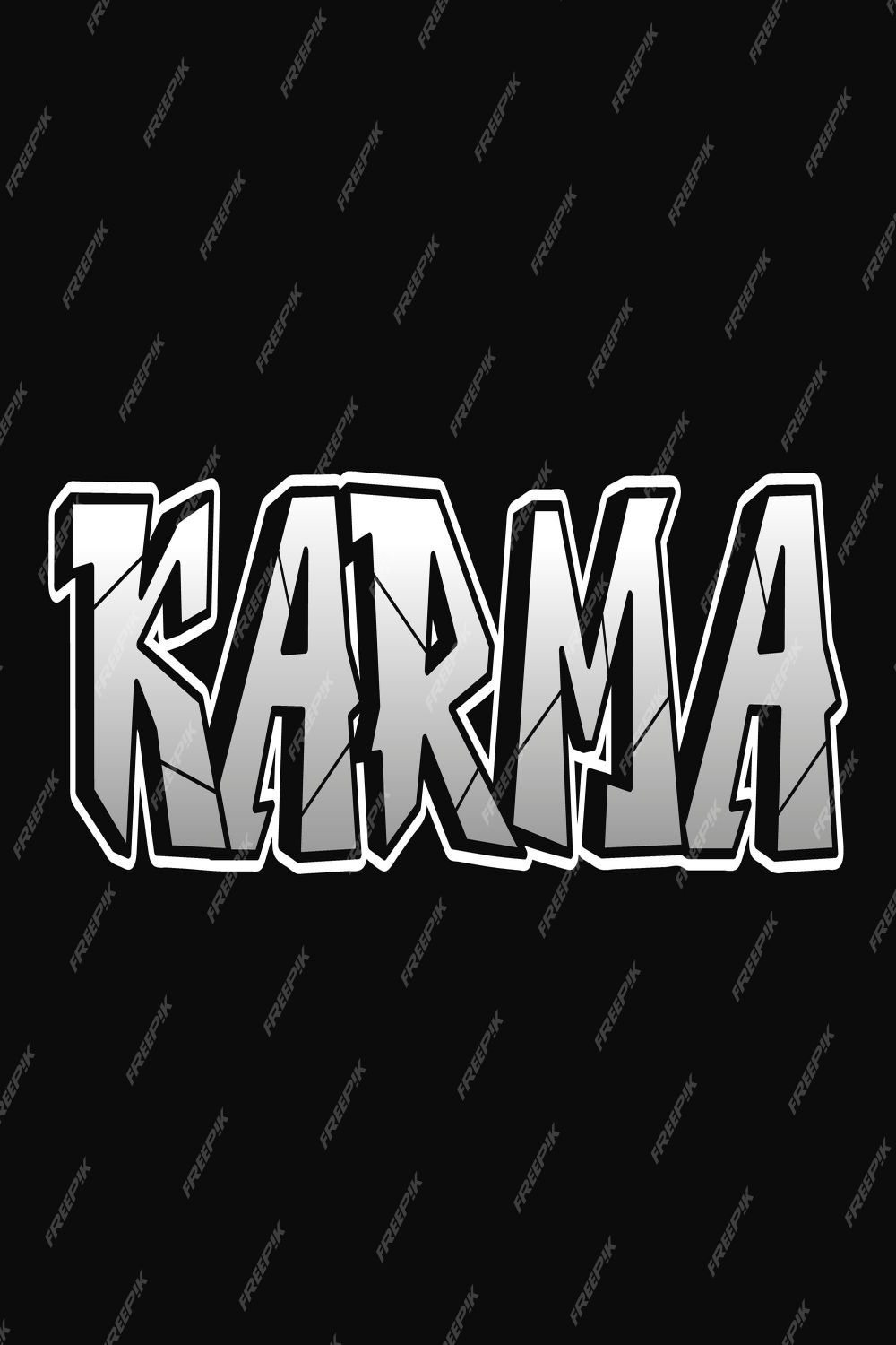 Premium Vector  Karma word trippy psychedelic graffiti style letters