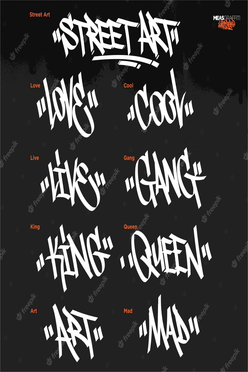 Premium Vector  Various texts in a graffiti tag style street art