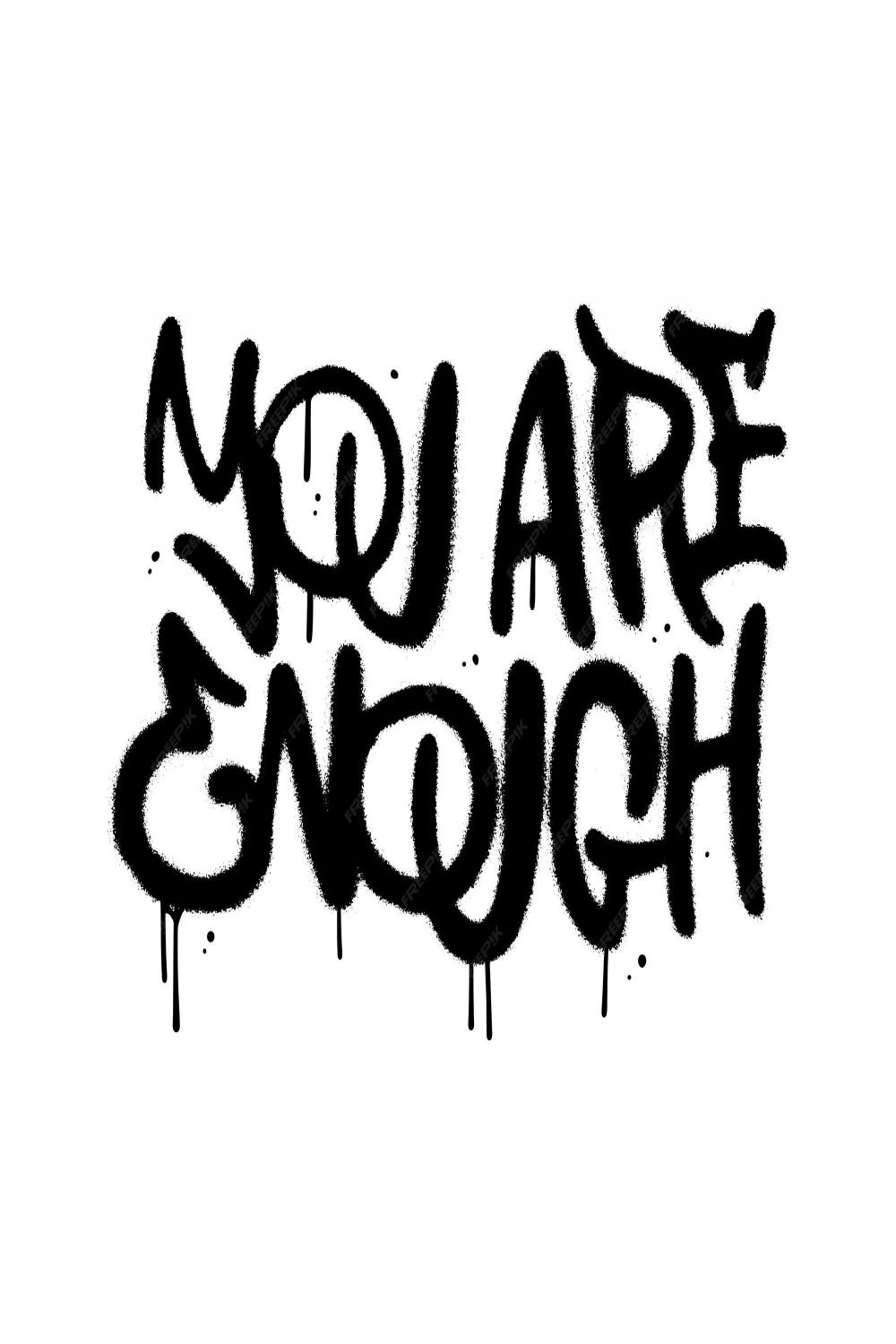 Premium Vector  You are enough urban graffiti lettering of feminism