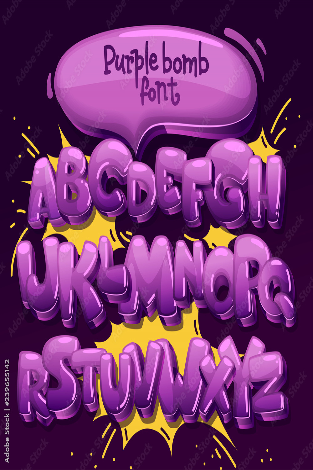 purple bomb font