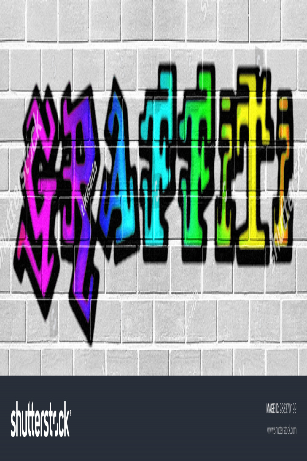 Rainbow Black Line Border Graffiti Letters Stock Illustration