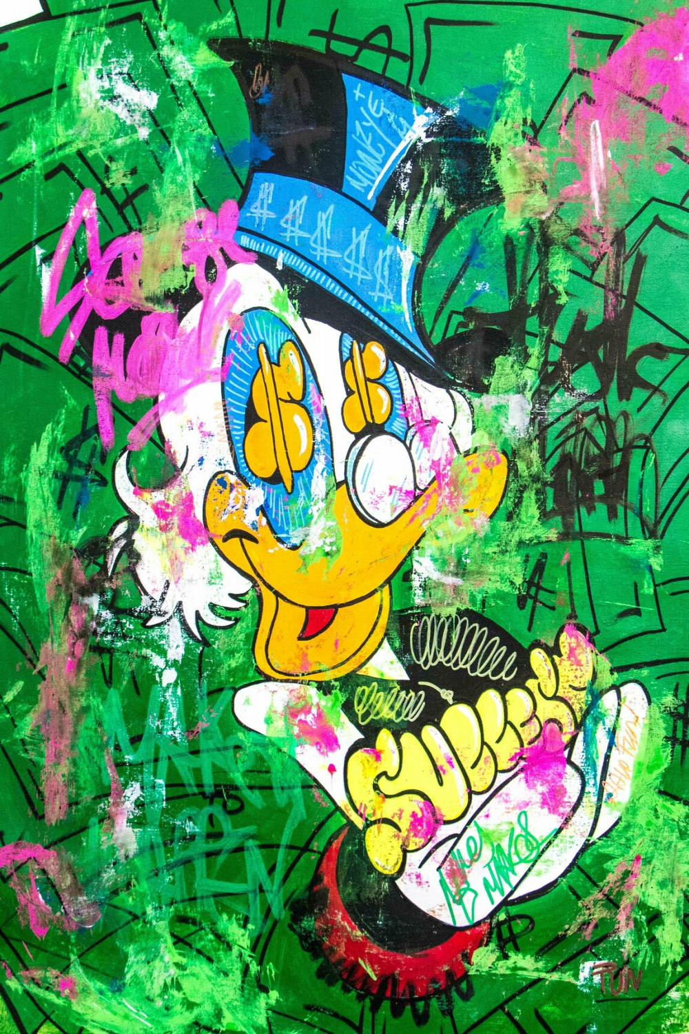 Scrooge Mc Duck Money Background - Carlos Pun - Acryl, Füller auf Leinwand