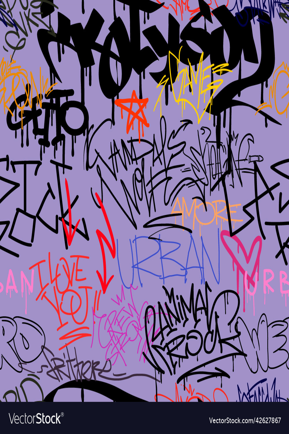 Seamless pattern graffiti street art tag Vector Image