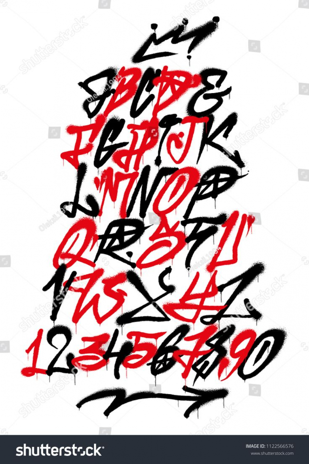 Set Street Type Calligraphy Design Alphabet Stock Vector (Royalty