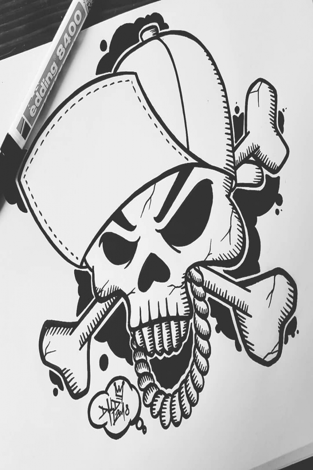 Skull Fun ☠😎 #edding #edding #sketch #graffiti #skull