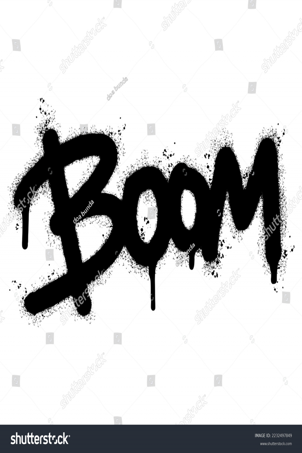 Spray Painted Graffiti Boom Word Spray: Stock-Vektorgrafik