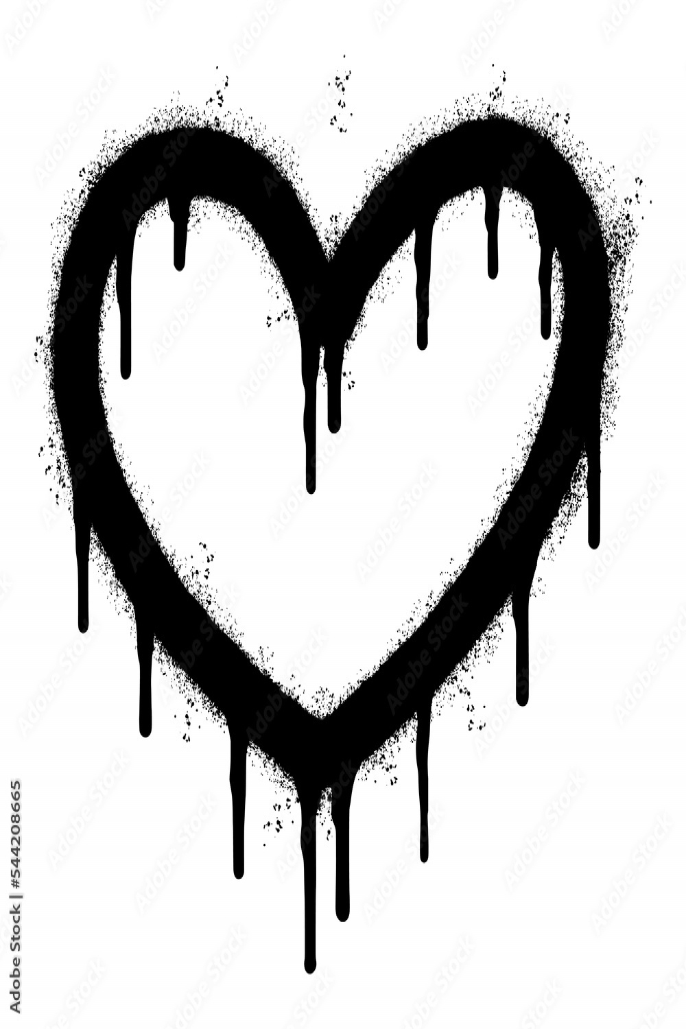 Spray Painted Graffiti heart icon isolated with a white background