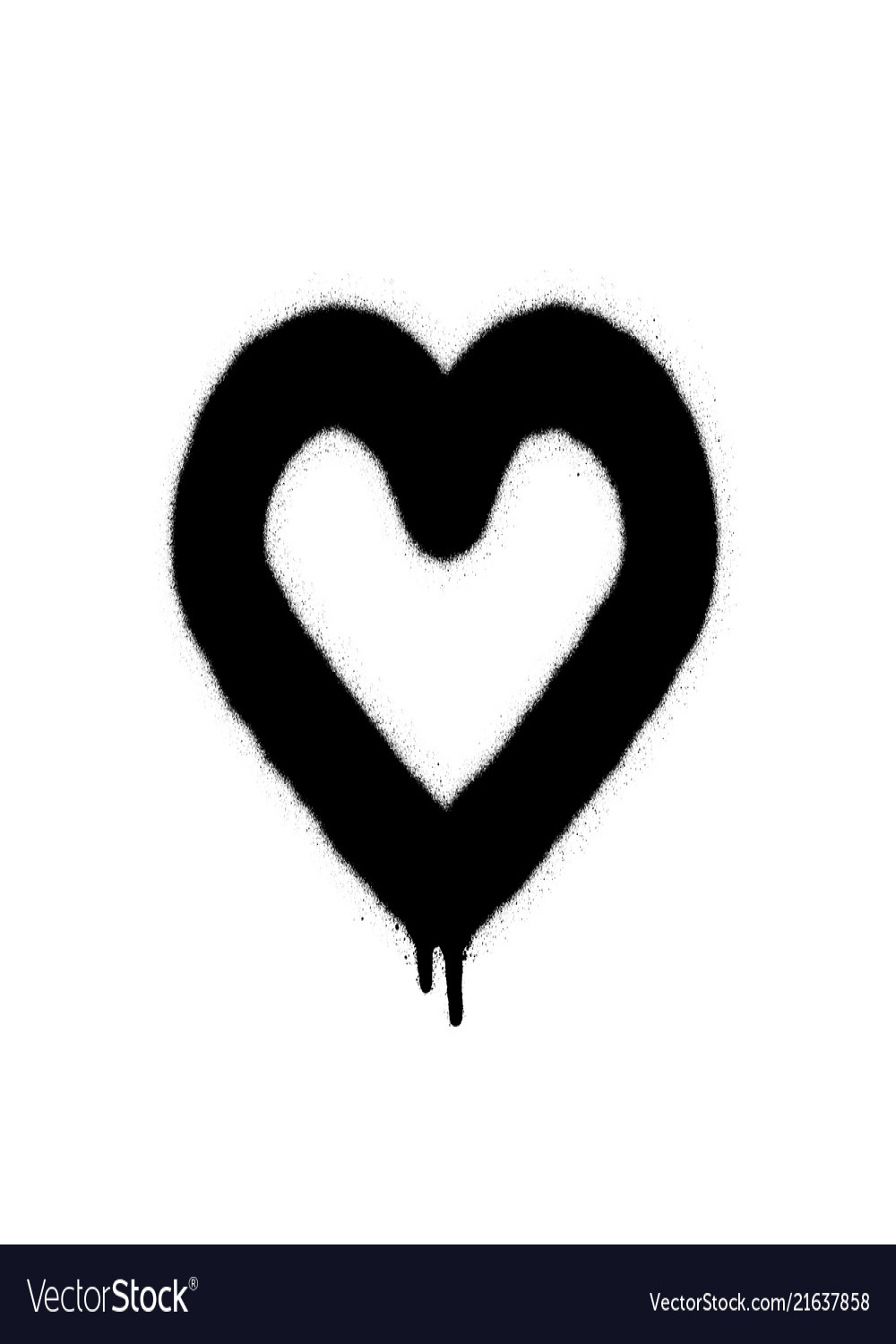 Sprayed graffiti heart in black on white Vector Image