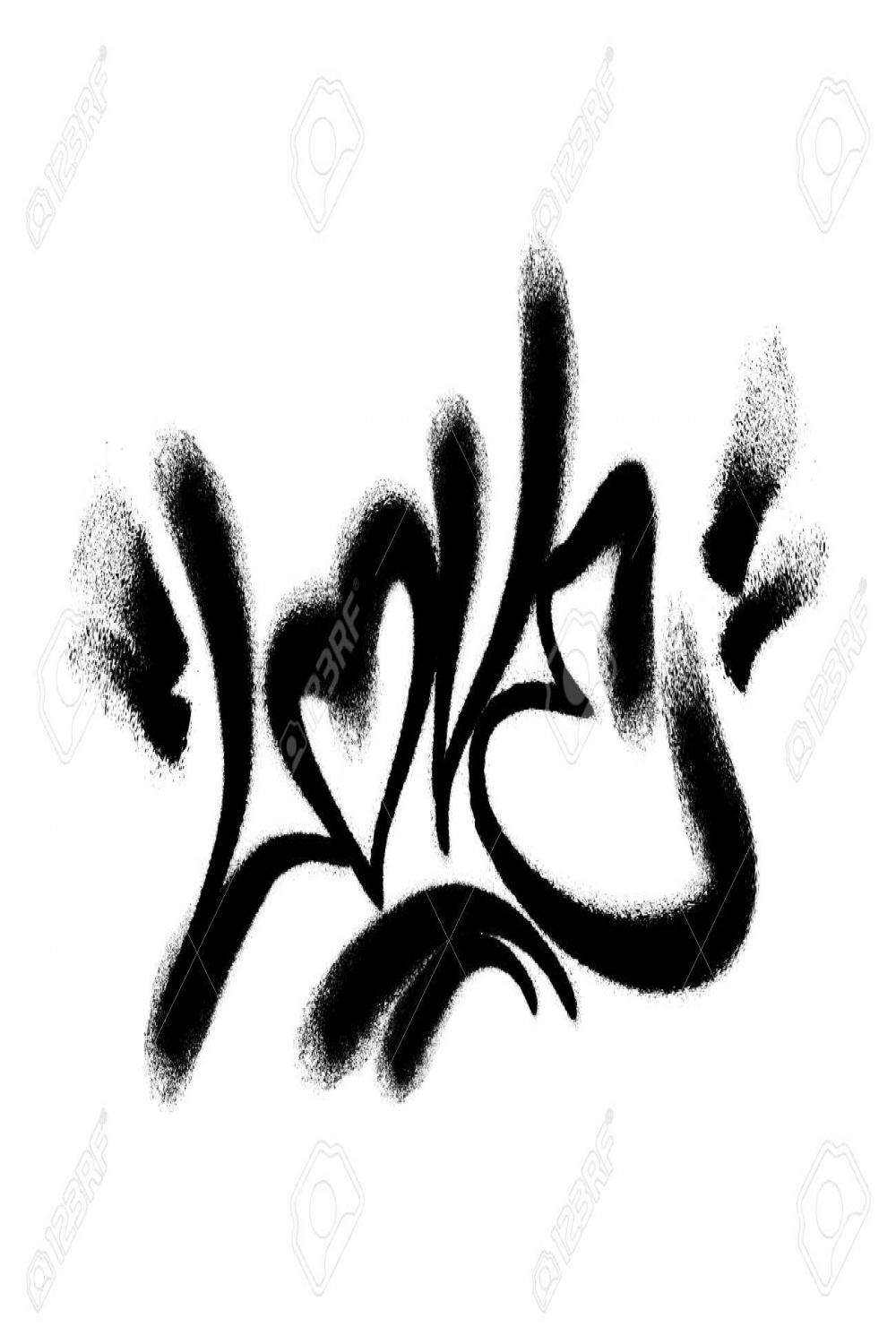 Sprayed Love Font Graffiti With Overspray In Black Over White