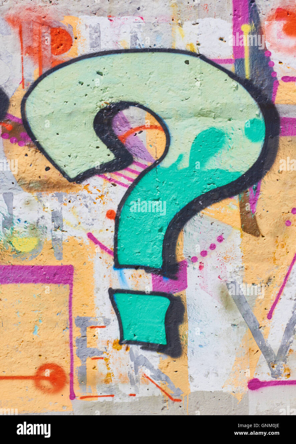 Street art question mark hi-res stock photography and images - Alamy