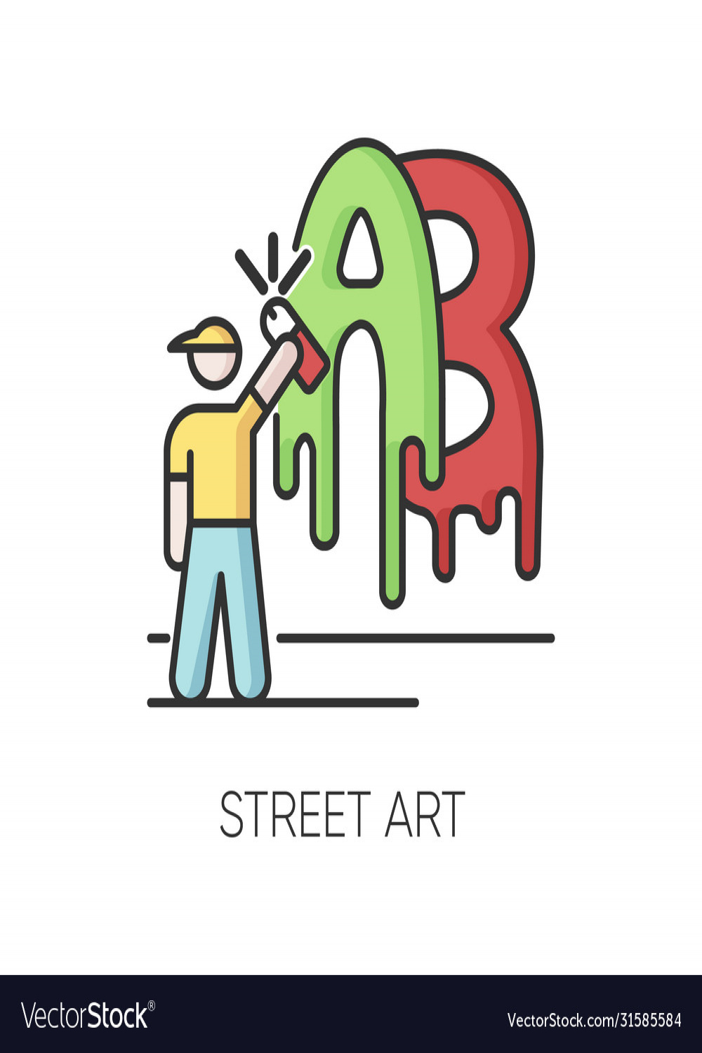 Street art rgb color icon Royalty Free Vector Image