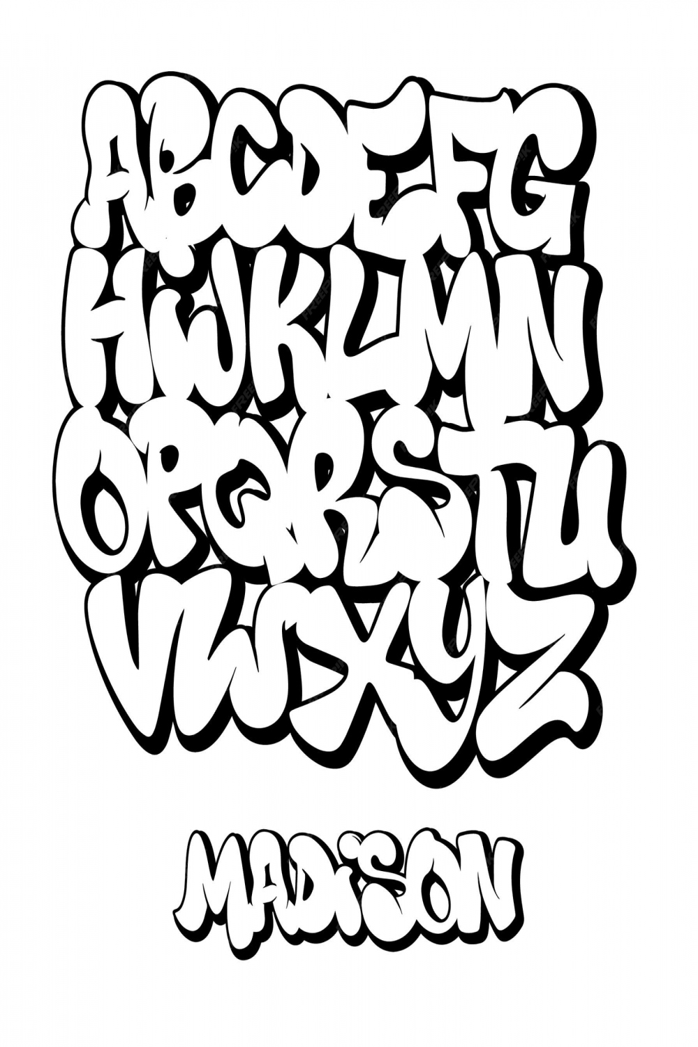 Street graffiti font, handschriftliche typografie-illustration