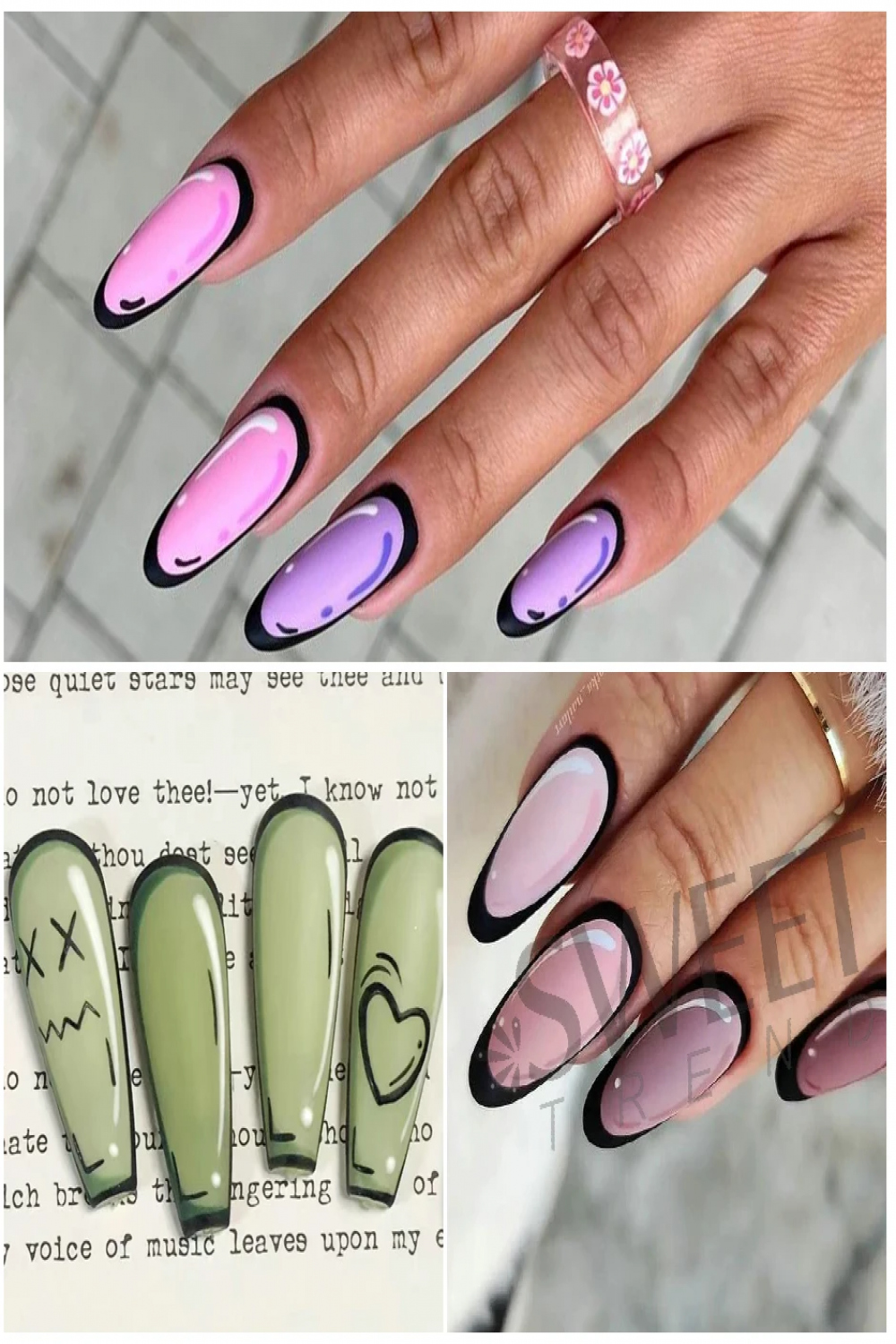 stücke D Comic Graffiti Stil Nail art Sliders Pop Dimension Transfer  Decals Einfache Linie Cartoon 03 Kreative Wasser Aufkleber SWW