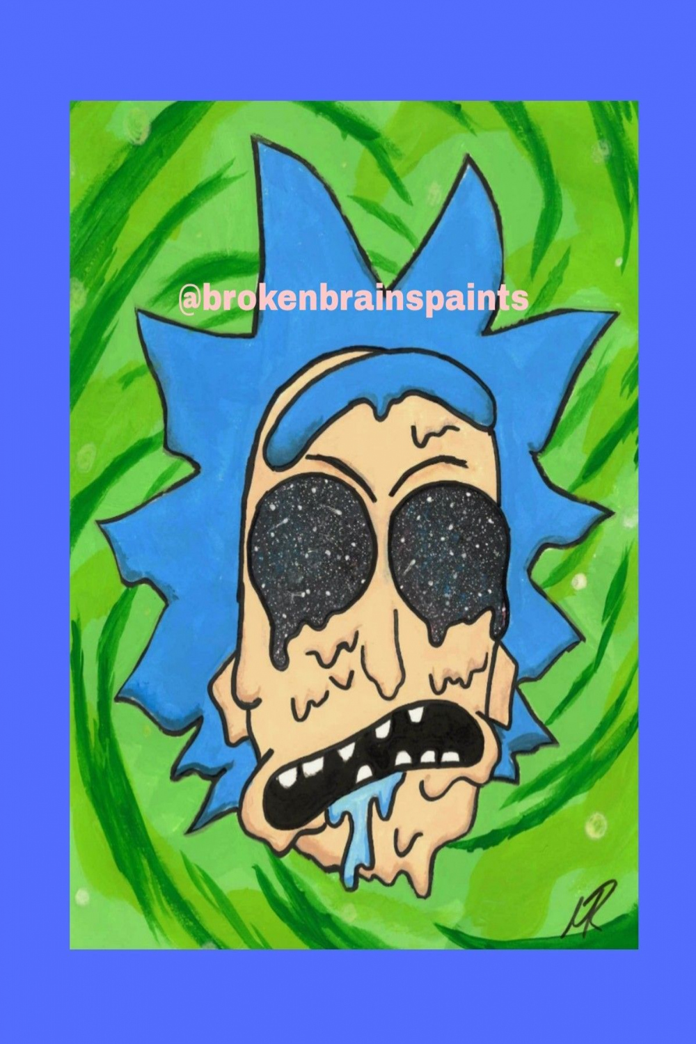 Trippy Rick and Morty painting  Cartoon painting, Hippie painting