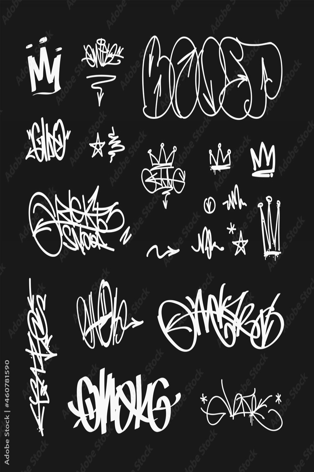 Vector Graffiti Tags - street art hip-hop writing