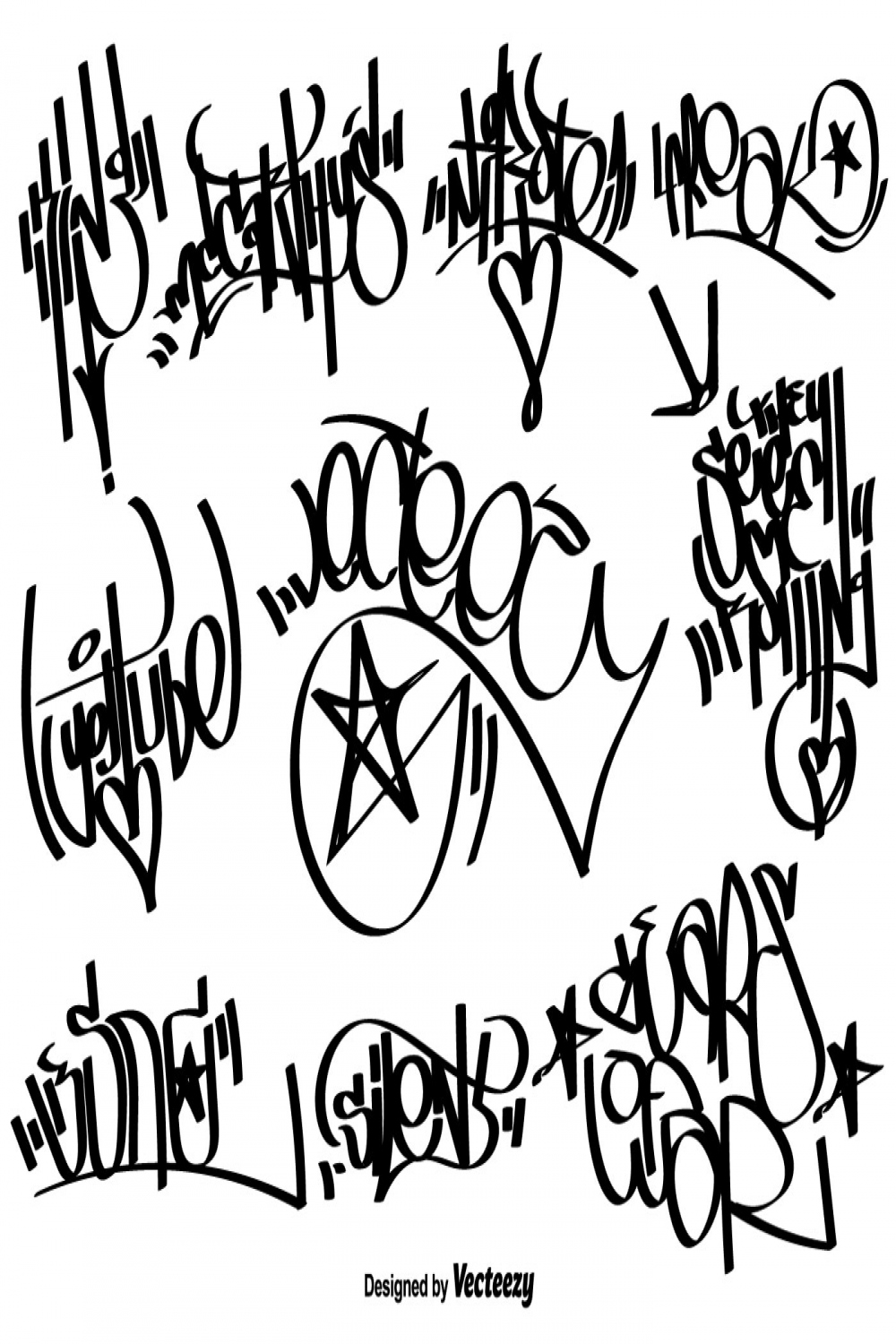 Vector Graffiti Tags  Vector Art at Vecteezy