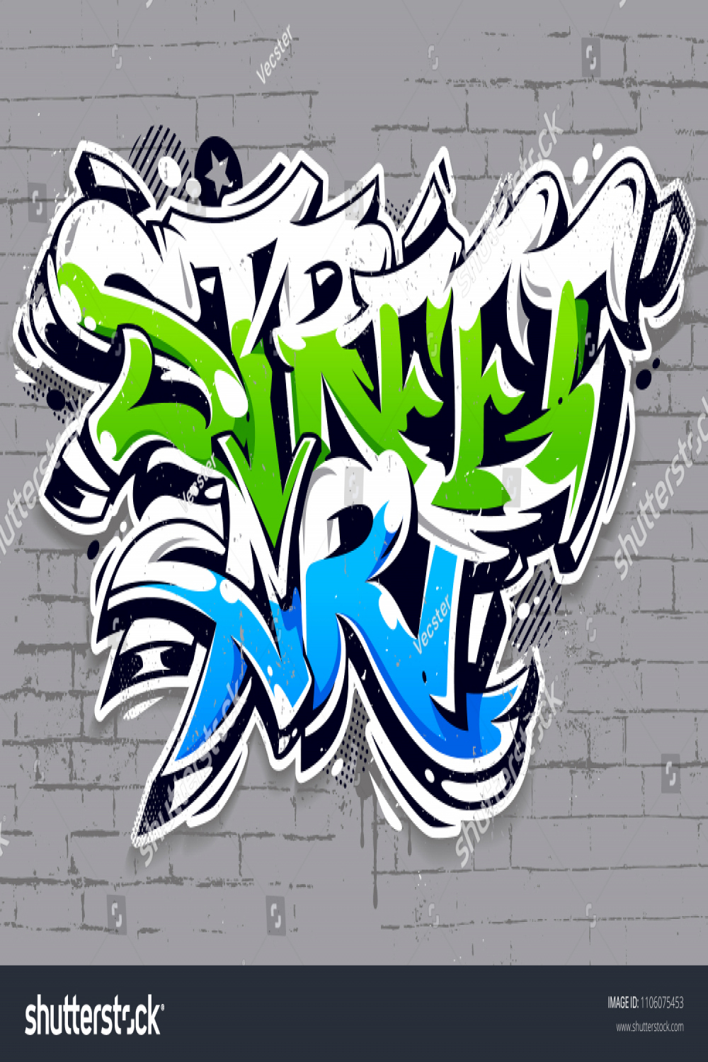 Vibrant Color Street Art Graffiti Lettering Stock Vector (Royalty