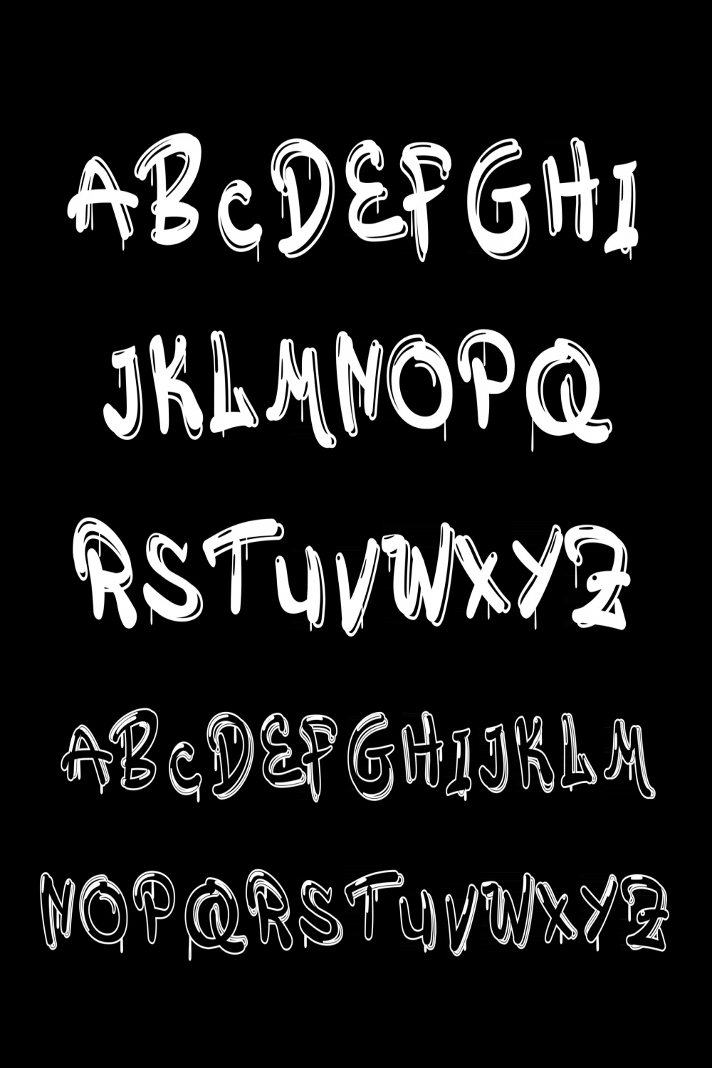 White Graffiti Font With Alphabet Letters A to Z  Vector