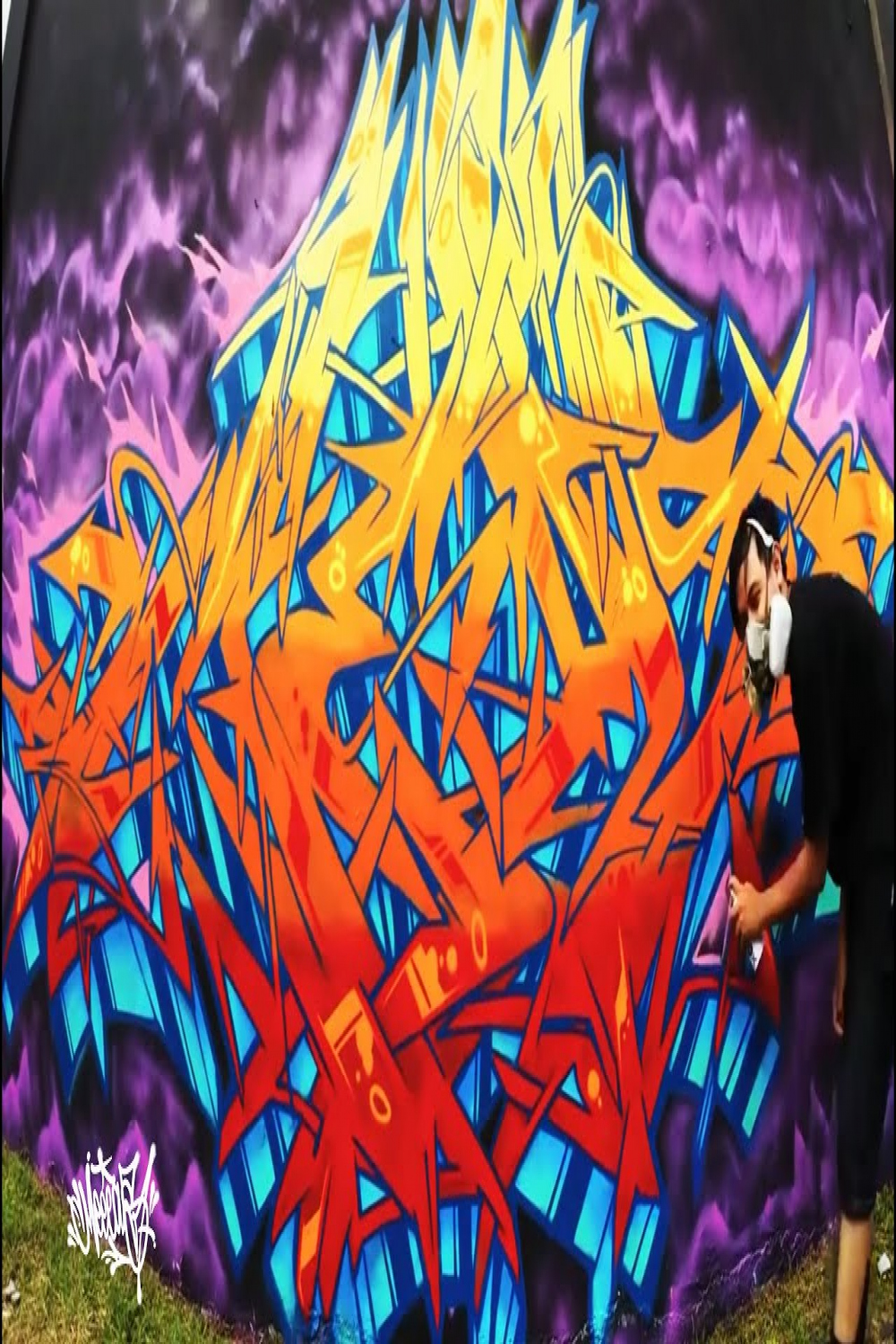 WILDSTYLE GRAFFITI ART on the wall with step by step by Themeaseven  (Remastered )