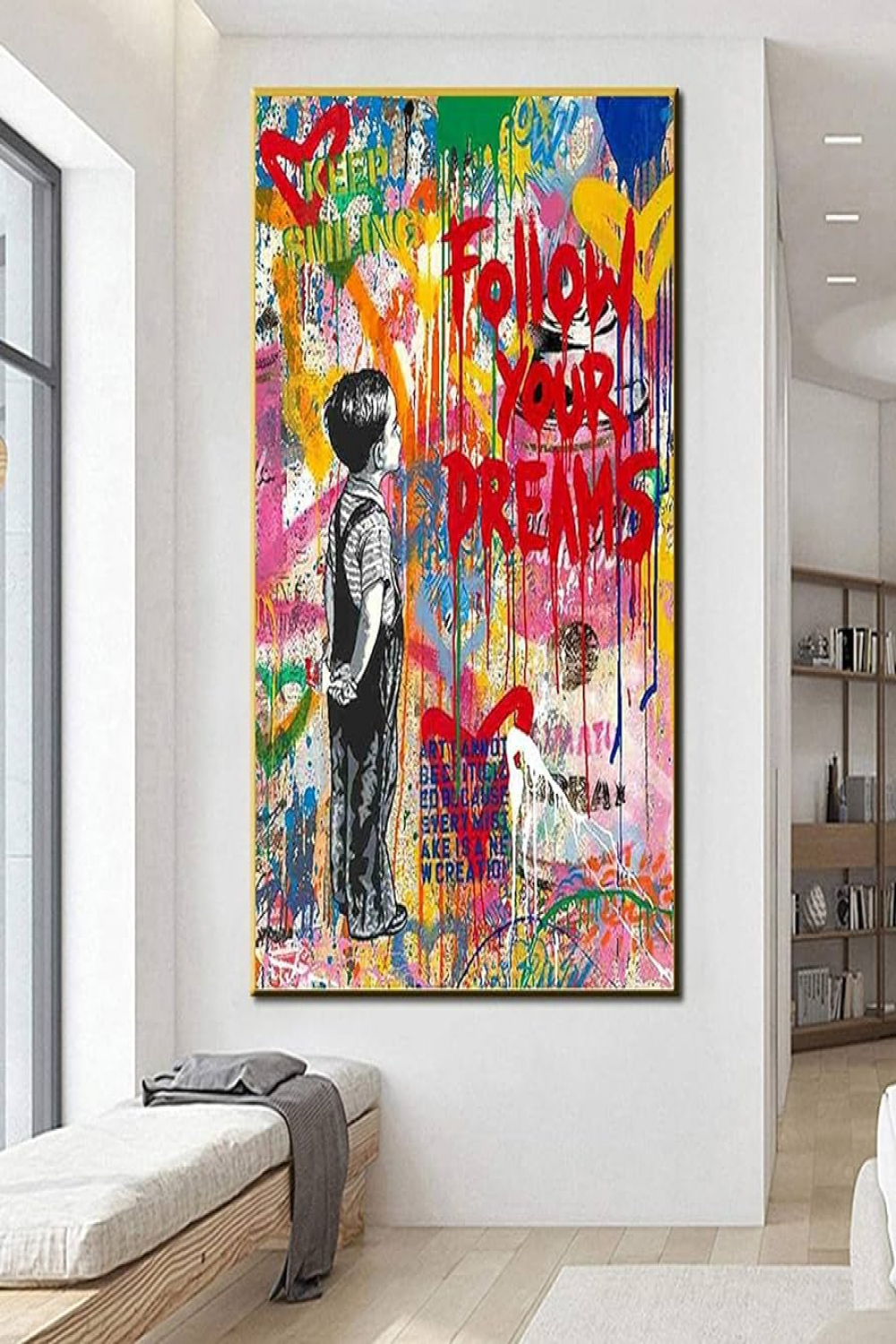 Yishui Art Graffiti Street Art von Banksy Dream Poster und Drucke Abstrakte  Pop Art Leinwand Gemälde an der Wand Kunst Bild Wohnkultur xcm