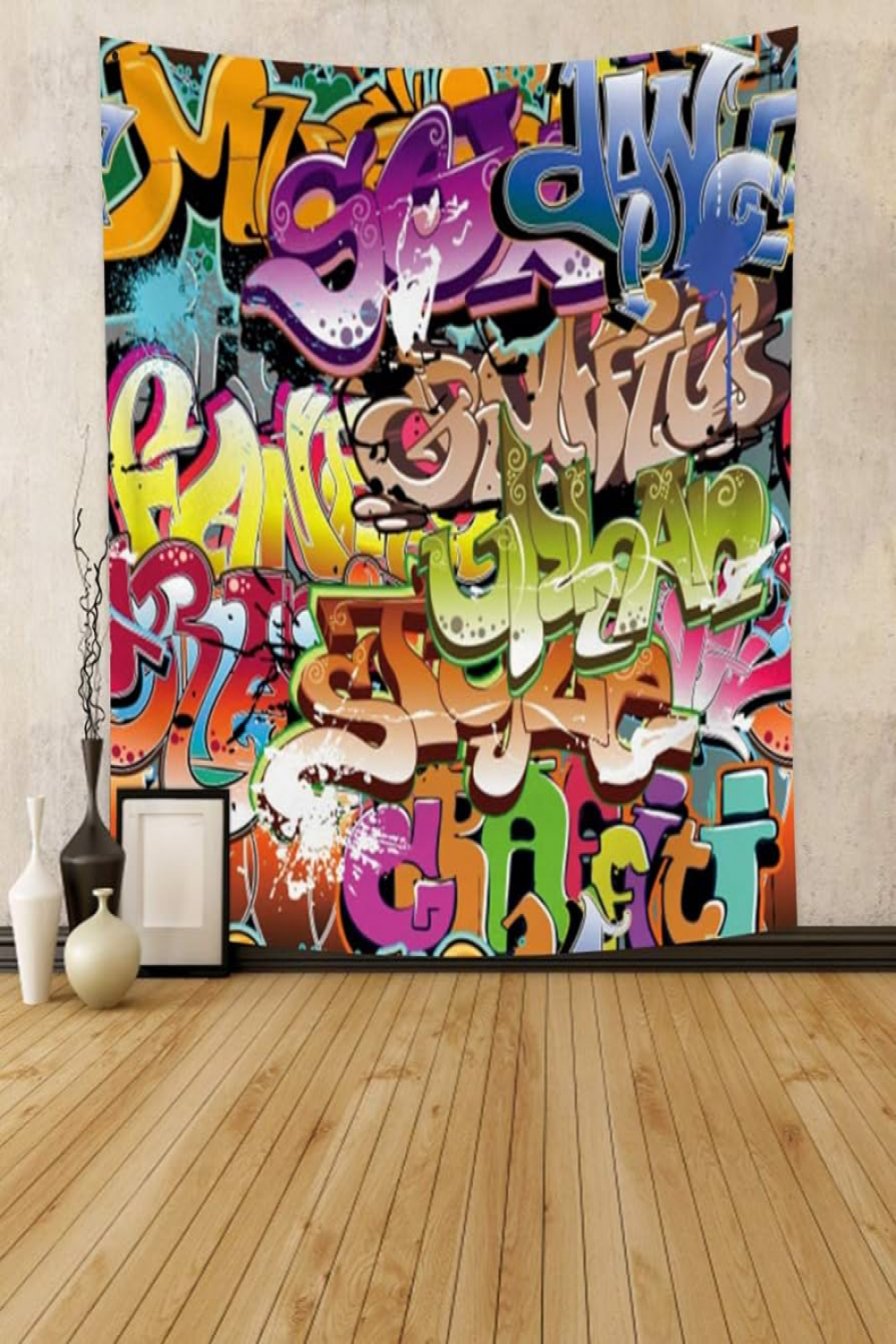 YongFoto s/s/s Graffiti Wall Hanging Colorful Graffiti Art Tapestry  Hip Hop s s Themed Party Tapestry for Bedroom Home Decor