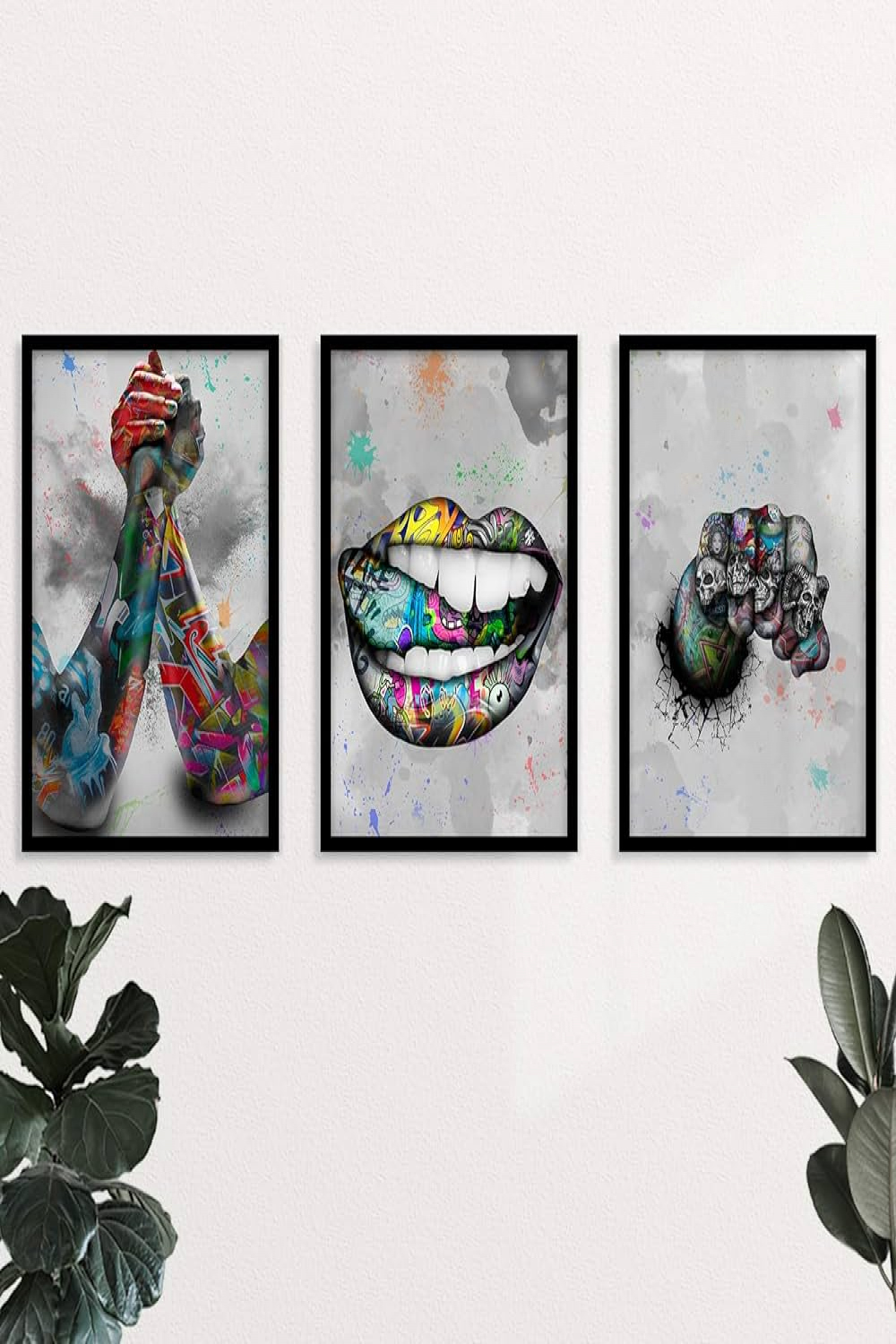 YUMKNOW Cool Graffiti Room Decor - Framed x Inch Set of  Edgy Hypebeast  Street Pop Art Wall Decor Prints Picture for Teens Bedroom Room Gifts