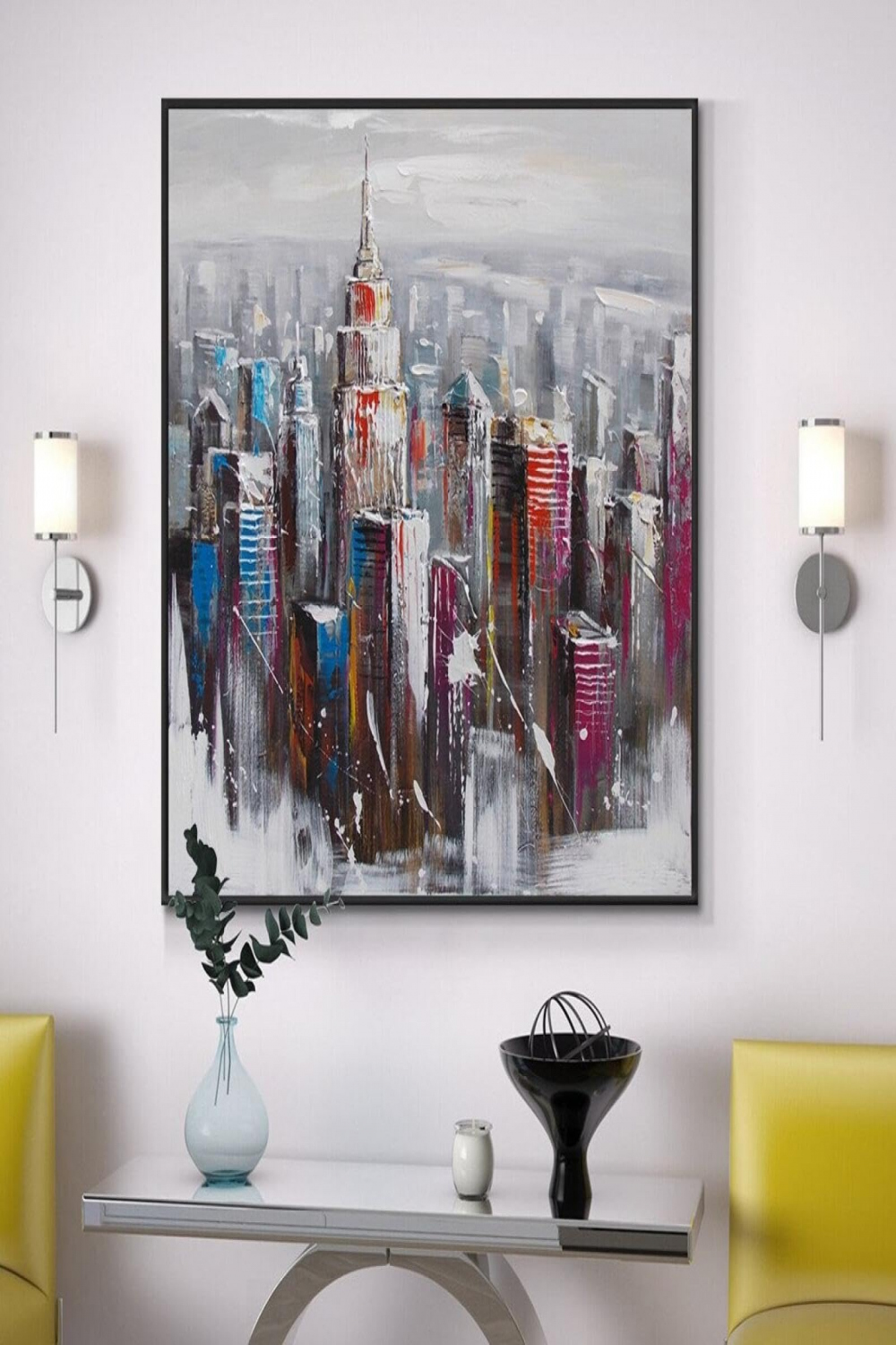 ZALORD Canvas paintings Graffiti City wall art Print on Posters and Prints  Wall Picture For Living Room home Decor ."x