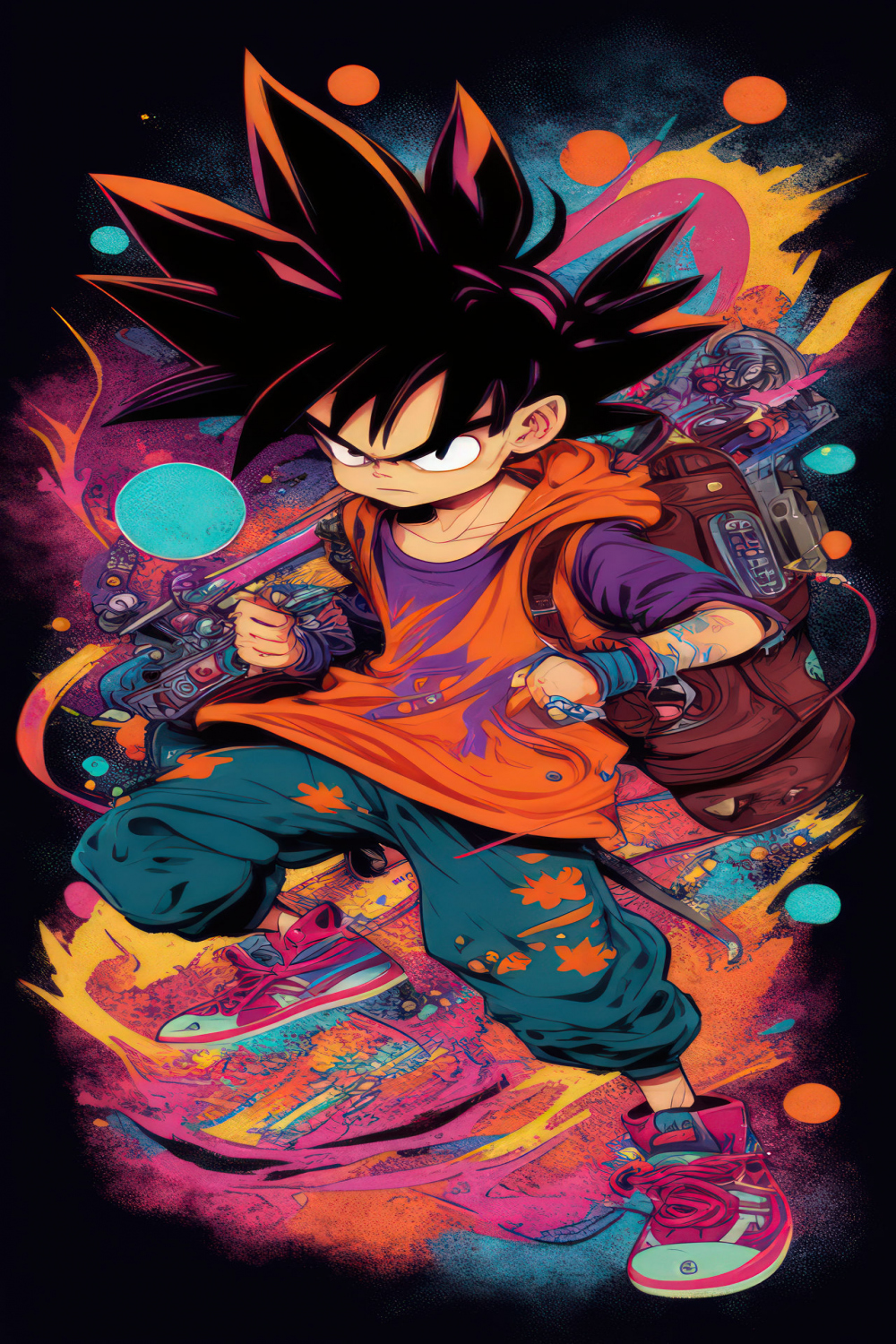 A graffiti style Dragon ball Z character by intercast on DeviantArt