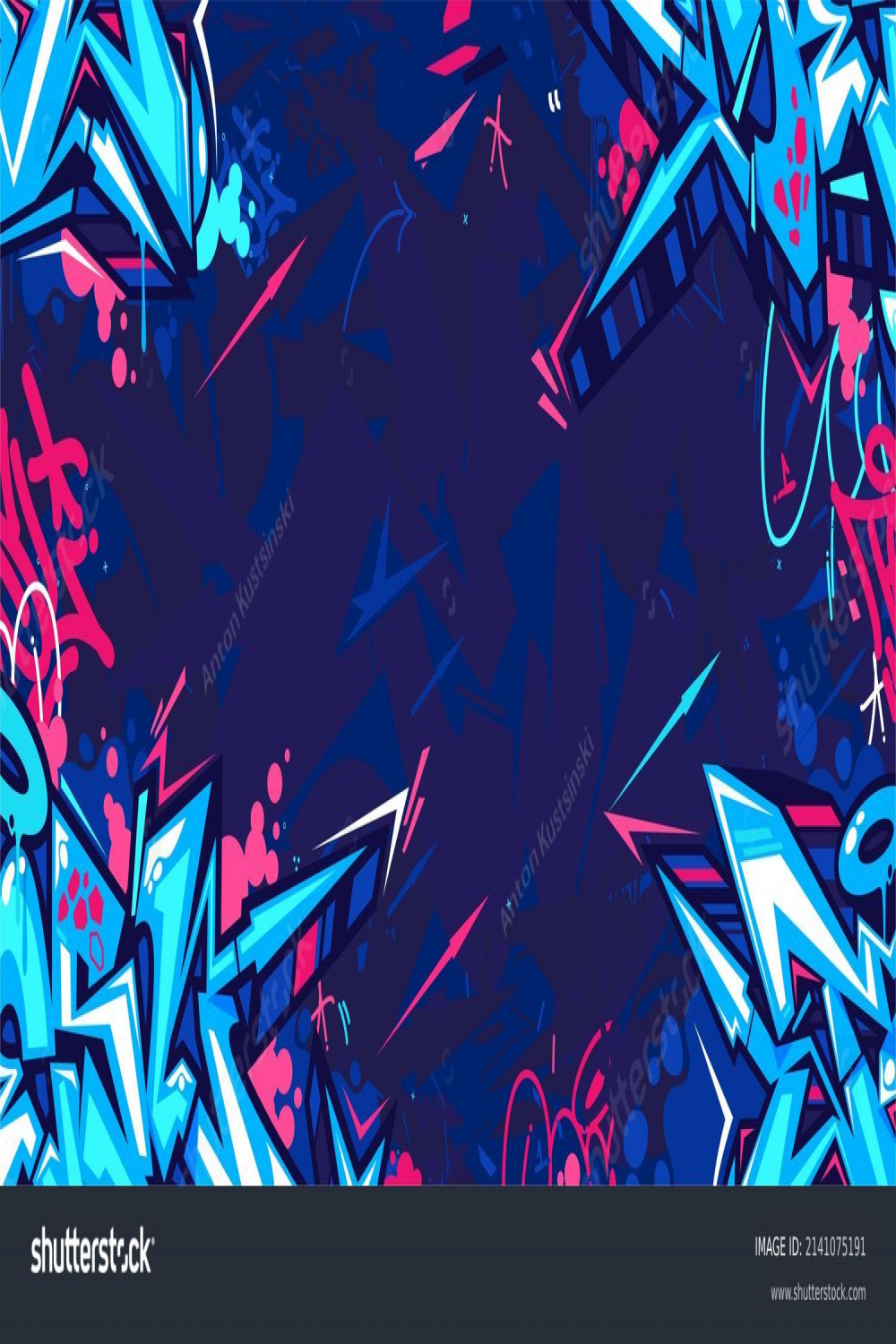 Abstract Dark Blue Urban Street Art Stock Vector (Royalty Free