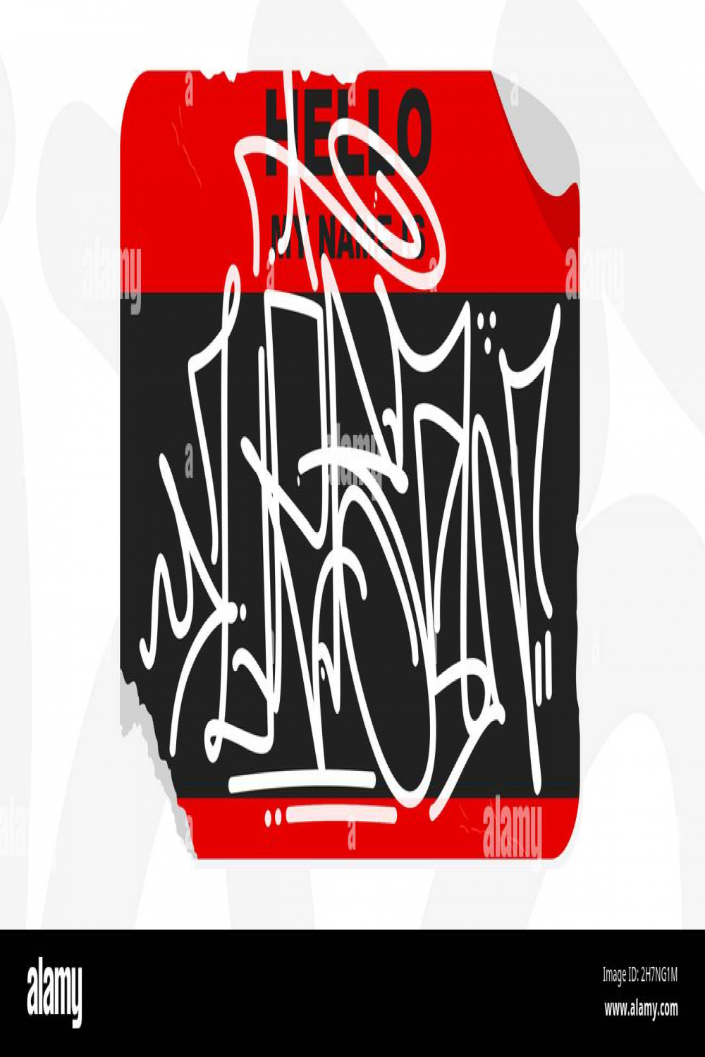 Abstract Graffiti Style Sticker Hallo Mein Name Ist Mit Einigen