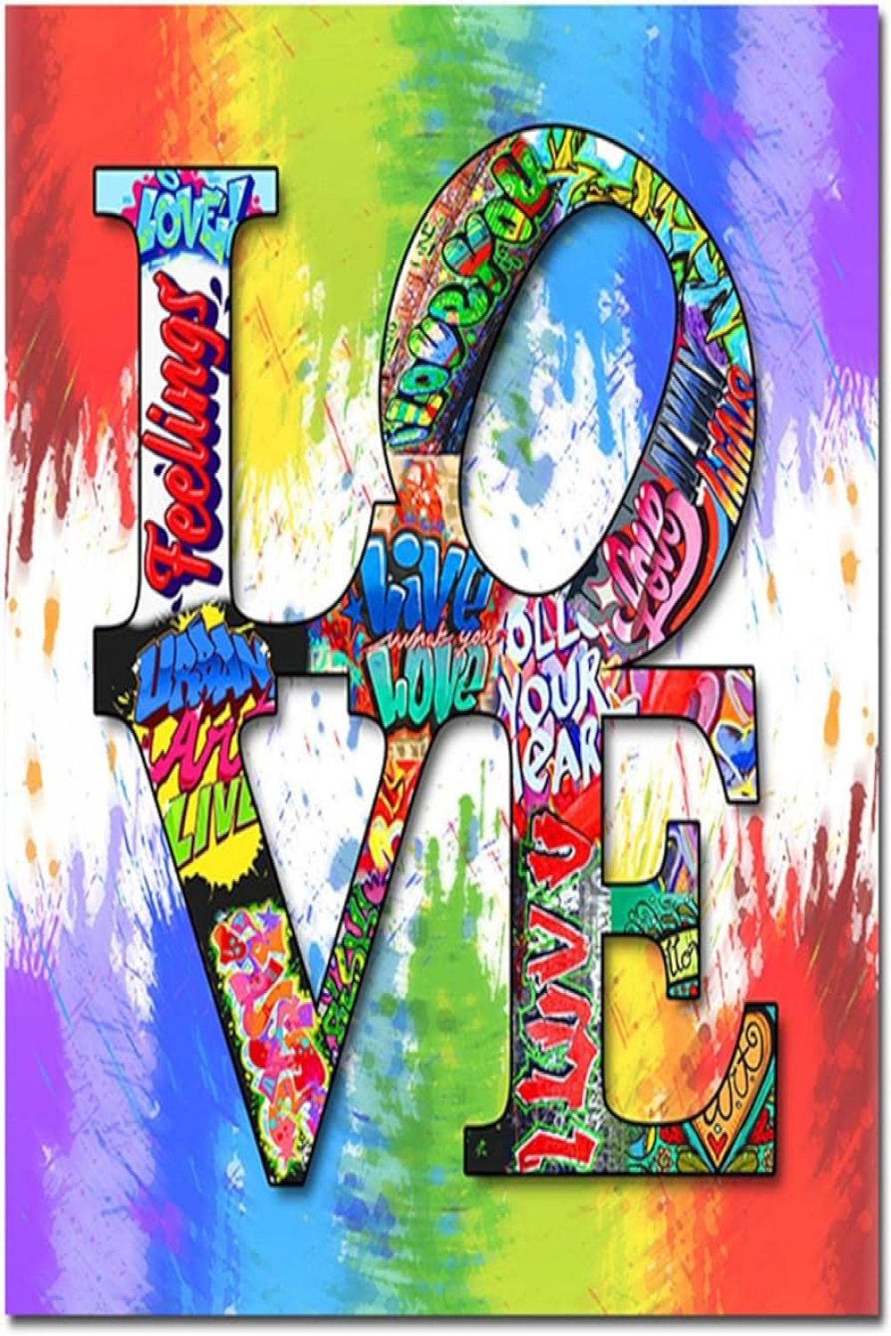 Abstract Love Colourful Love Letters Canvas Painting Poster and Prints Wall  Graffiti Art Pictures for Living Room Decor  x  cm ( x  inches)