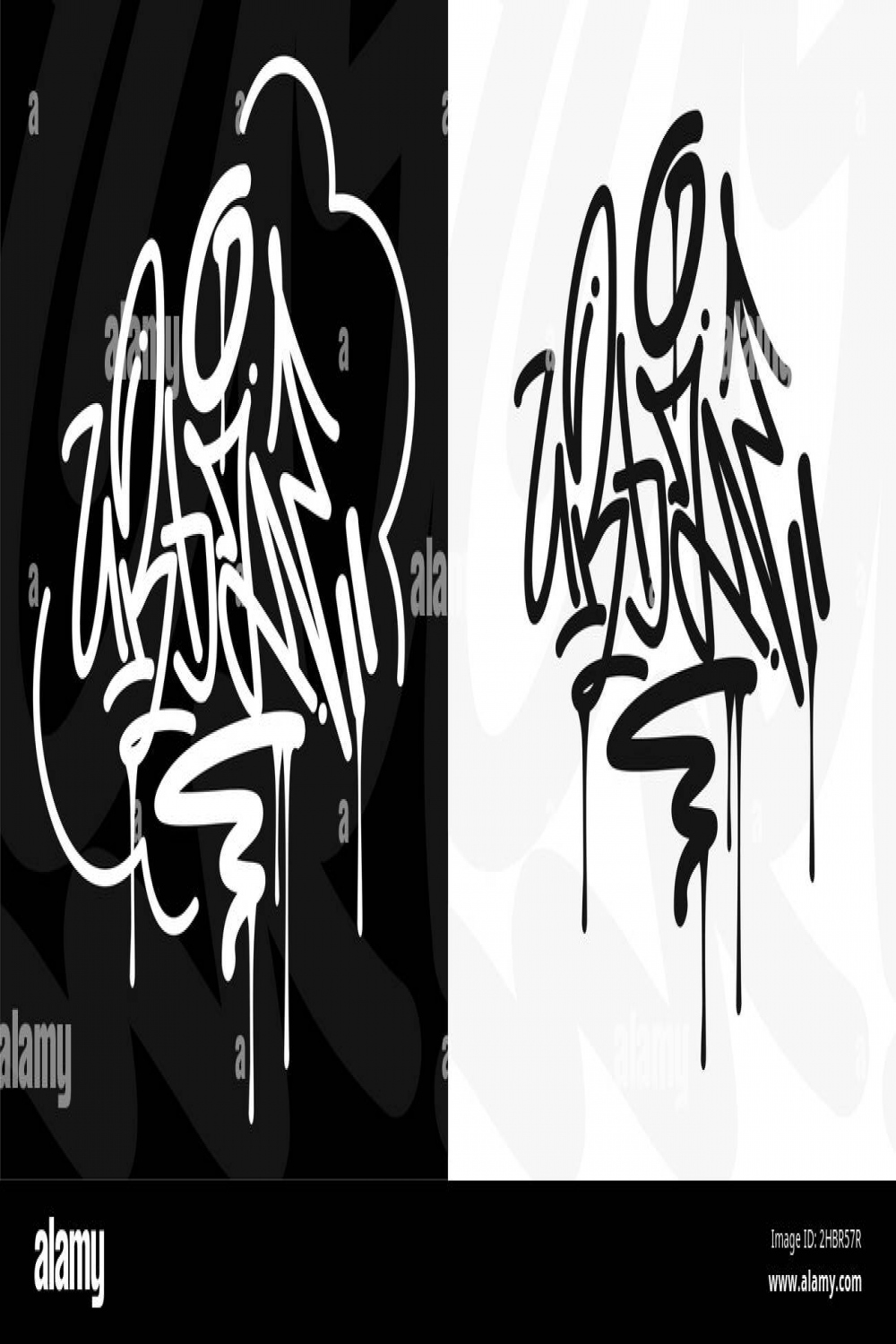 Abstract Urban Street Art Graffiti Style Hand Written Word Urban