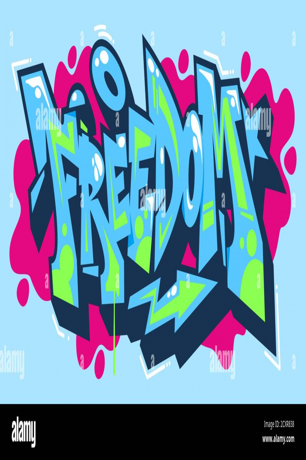 Abstract Word Freedom Graffiti Style Font Lettering Vector