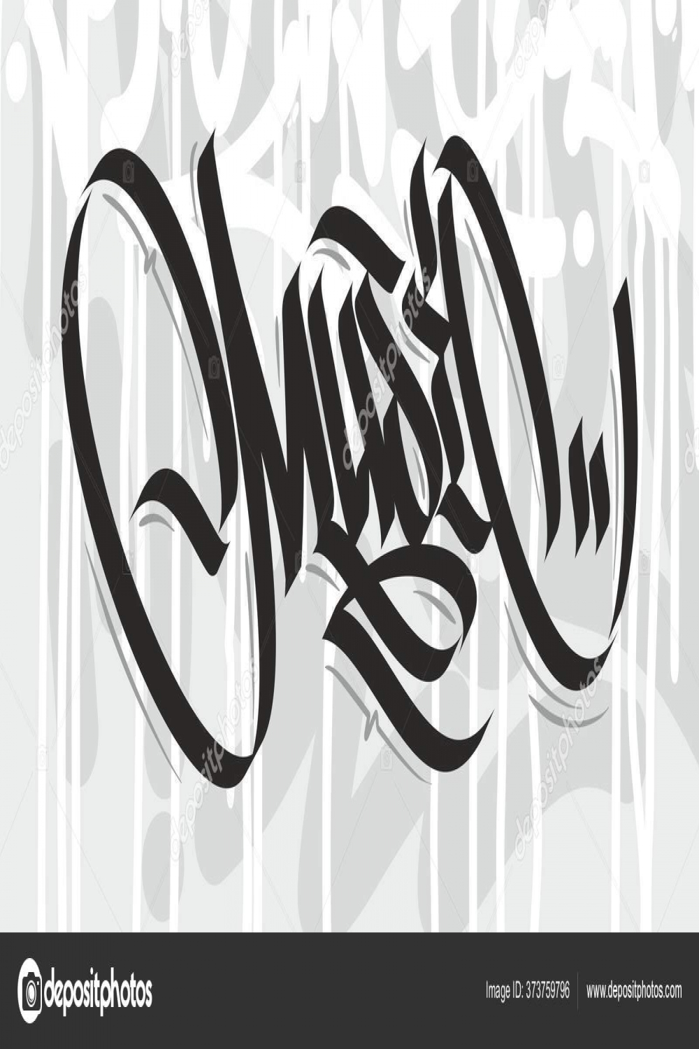 Abstraktes Wort Musik Graffiti Schrift Schrift Kunst Stock