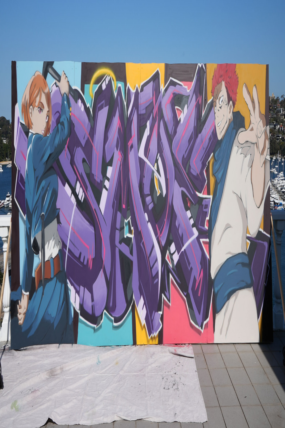 Anime x Graffiti Mural by Profets in Sydney