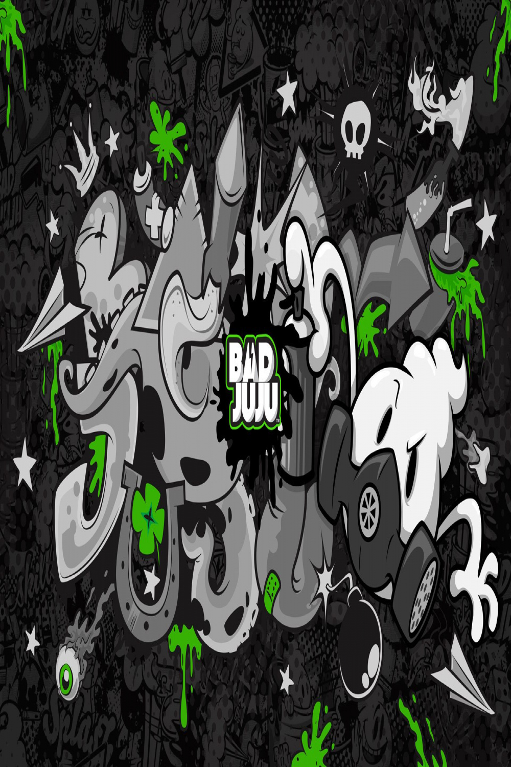 Art drawing black and white graffiti background  Black and white