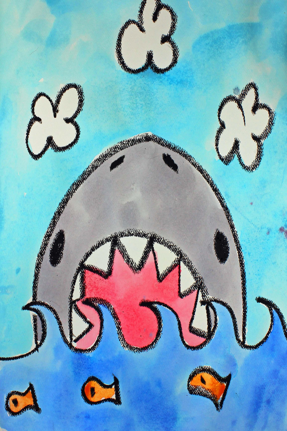 Art for Kids: Drawing and Watercolor Painting a Shark  Em Winn