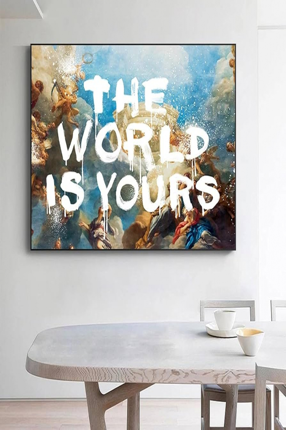 Art Prints Graffiti Ideas The World Is Yours Letter Canvas Painting Poster  Wall Art Pictures for Living Room Decor Cuadros  x  cm ( x  inches)