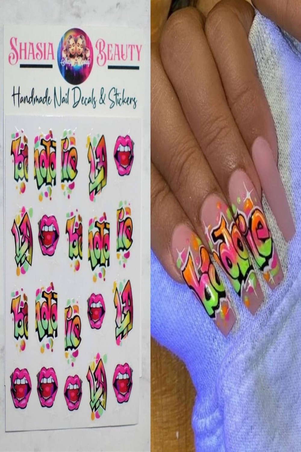 Baddie Graffiti Nagelsticker oder Nagelabziehbild-Option - Etsy