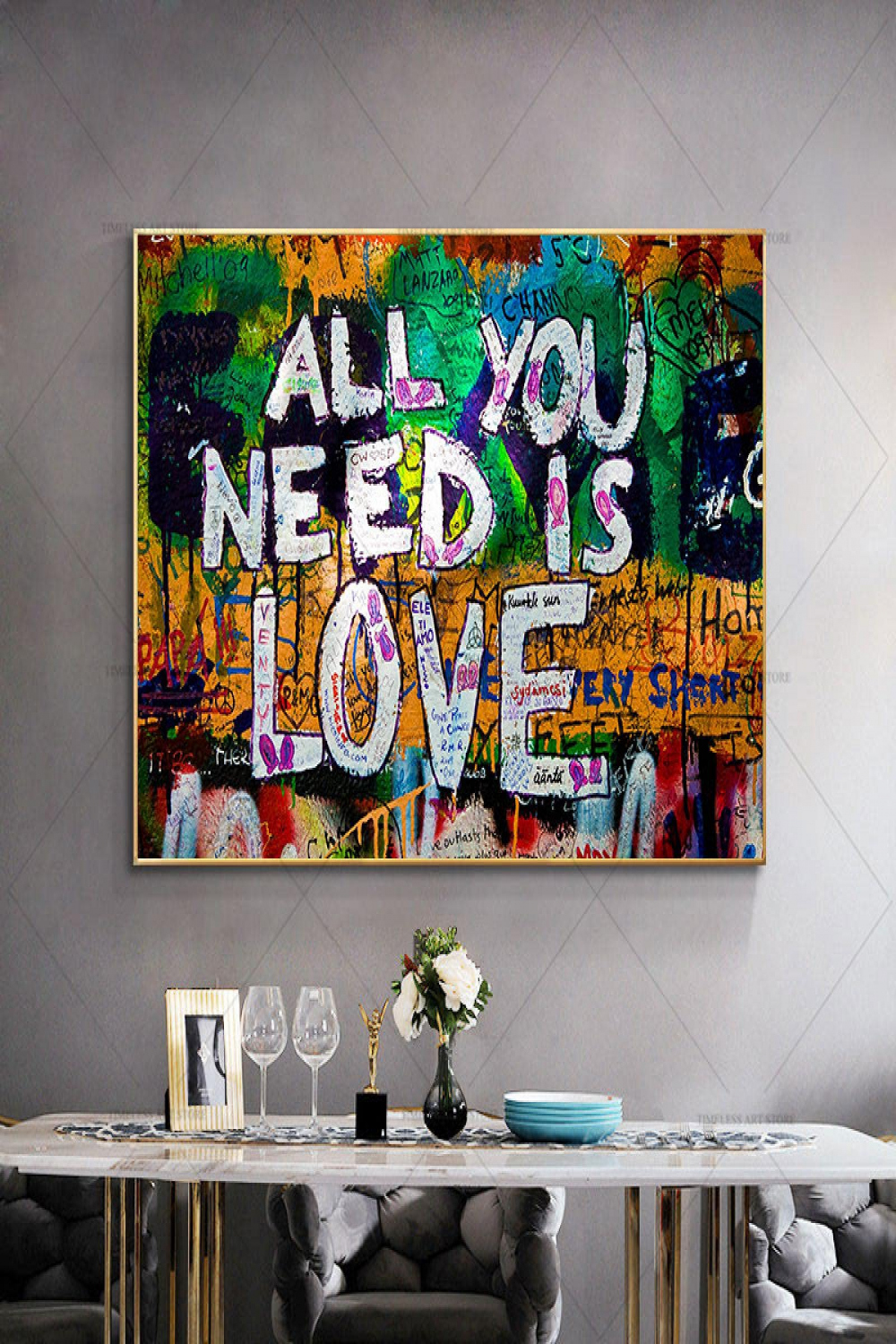 Bansky Everything You Need Is Love Graffiti Art Prints Pop Art