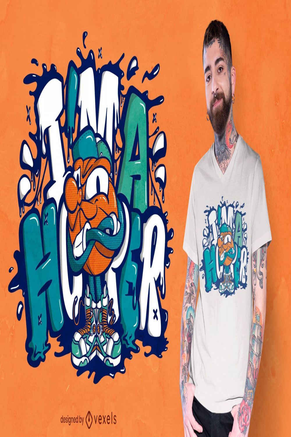 Basketball Graffiti T-Shirt Design - Vektor Download