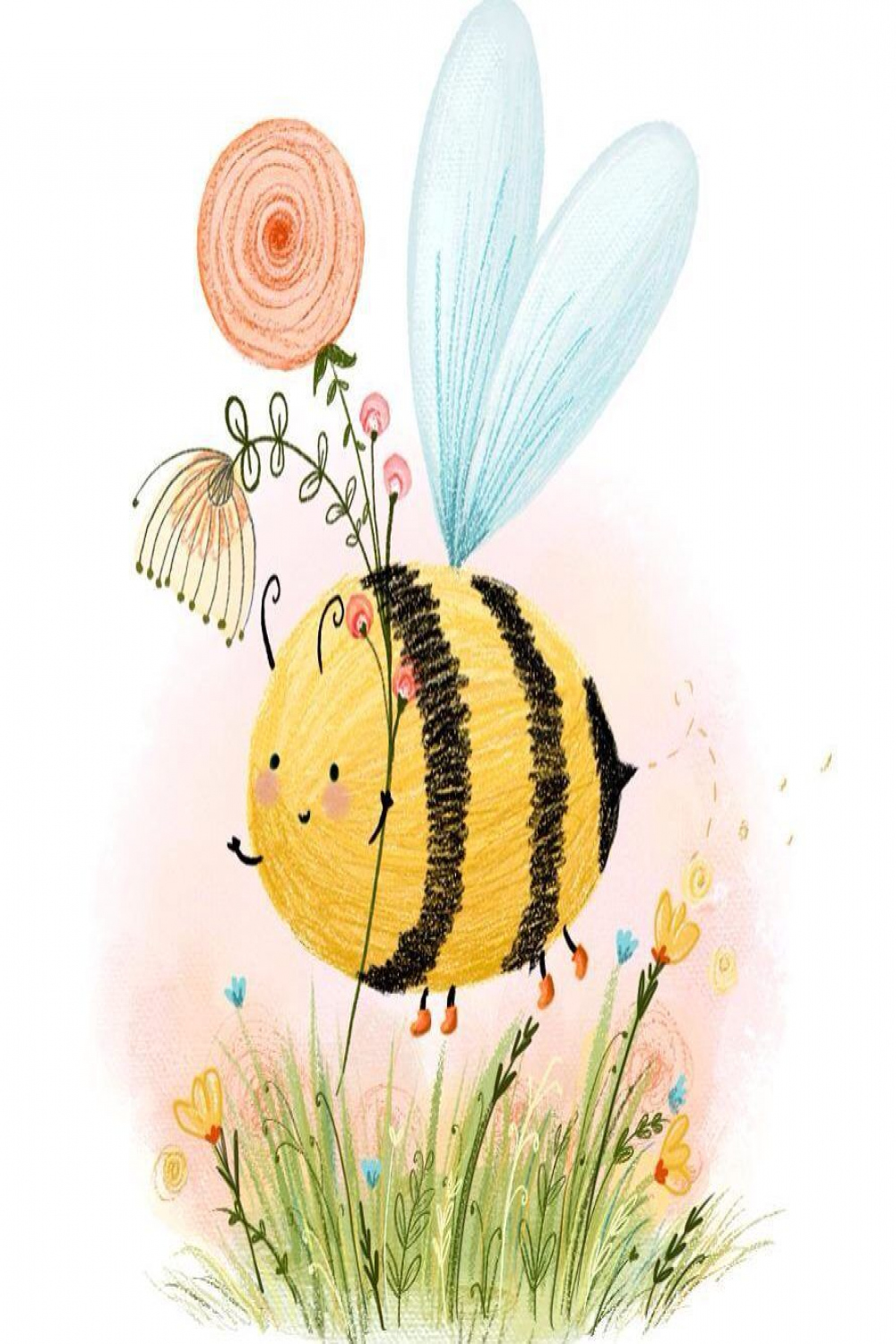 Bee in boots! #bee #illustration #cute #flowers 🎨 Lucy Fleming