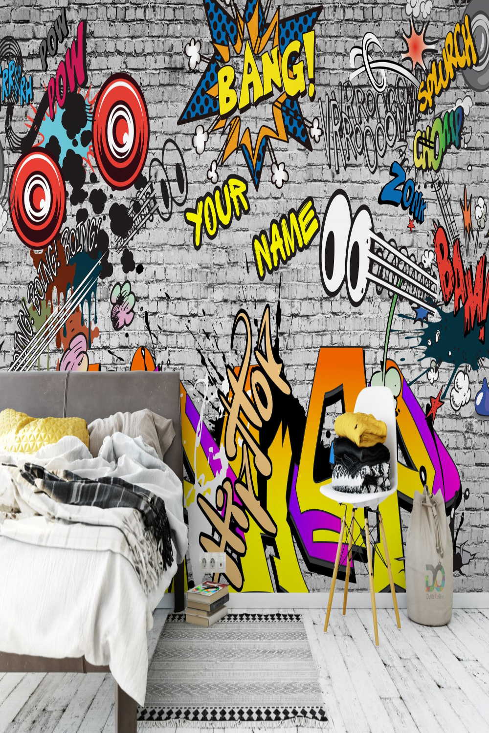 Benutzerdefinierte Graffiti Wallpaper WallMural Ihr Name an der